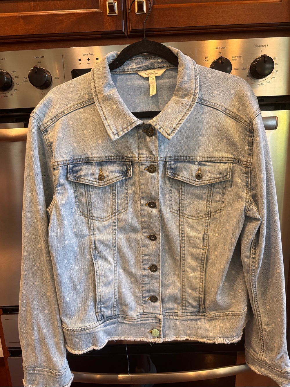 Matilda Jane Light Blue Polka Dot Denim Jacket
